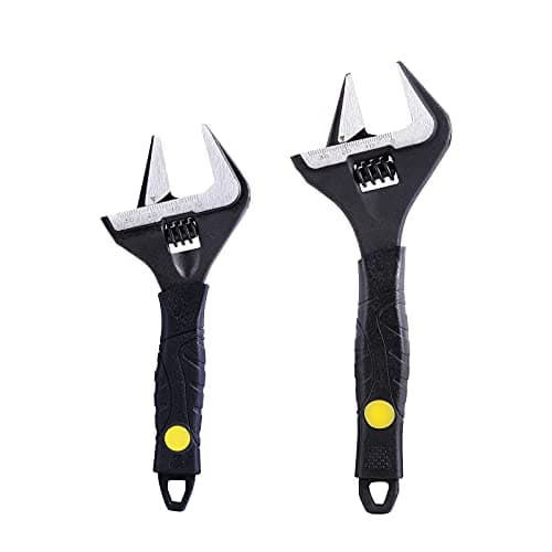 Image of Sharp-tec Adjustable Spanner Set, Wide Jaw Opening Adjustable Wrench, Heavy-Duty Plumbing Tools for Plumbers, 6 inch/165mm and 8 inch/215mm