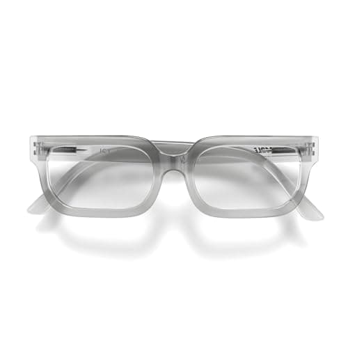 Image of LONDON MOLE® Icy reading glasses | Cool rectangular shaped readers | Men’s Women’s Unisex | Spring hinges