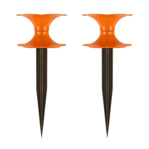 Image of Apvok Garden Hose Guide 10 Inch Heavy Duty Hose Guide Ground Spike Hose Guide Stake for Garden Decoration Lawn and Patio Plant and Flower Bed Protector 2 Pack