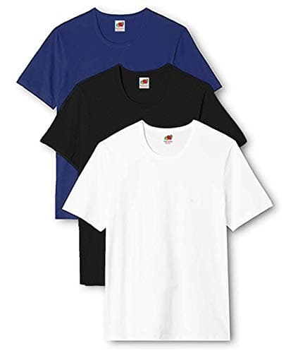 Image of Fruit of the Loom Men's T-Shirt, Pack of 3, White/Blue/Grey, XL