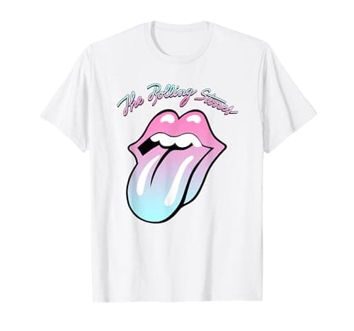 Image of Rolling Stones Official Pastel Blue Pink Tongue T-Shirt