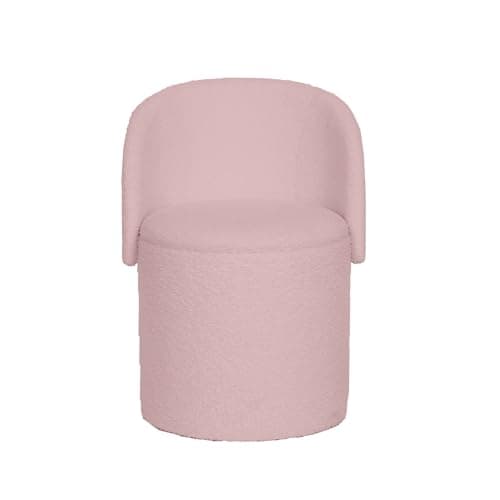 Image of GC GAVENO CAVAILIA Boucle Round Stool Ottoman Storage Box | Vanity Stool With Storage Hidden Removable Lid, Ottoman Folding Stool Foot Rest Bench Seat Chair For Living Room, Bedroom, Pink