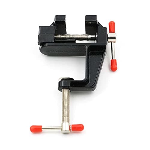 Image of BUYSK Mini Table Bench Vice Clamp for Jewelry Model Making DIY Repairs Modelling Painting and Crafting-Black (Aluminum Alloy)