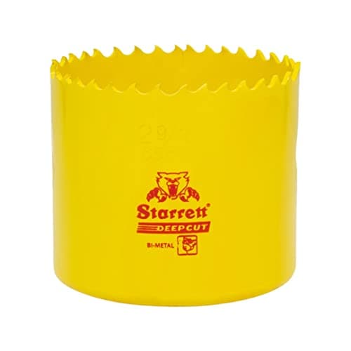 Image of Starrett Deep Cut Hole Saw - DCH0296 Heavy Duty Bi-Metal with Extra Cobalt HSS Teeth - For Metals Wood Cast Iron Fibreglass Plastic Materials - 65mm