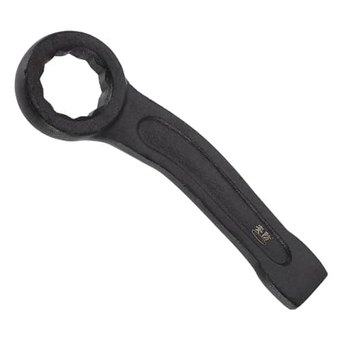 Image of sourcing map Striking Wrench 30mm 45# Steel Spraying 6-Point Flat Strike Wrench Slogging Ring Spanner Bend Handle Box End Striking Tool for Automotive Repair Furniture Assembly, Black