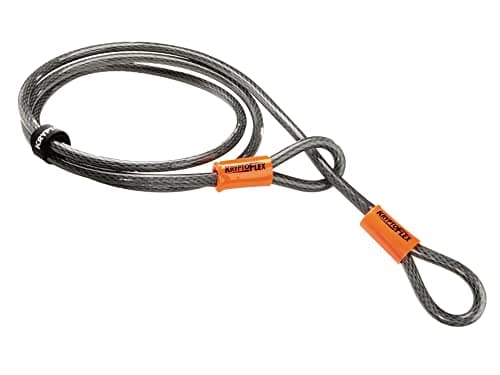 Image of Kryptonite KryptoFlex Security Cable, 2.6FT/4FT/7FT/30FT Long Braided Steel Flex Bike Lock Anti-Theft Cable with Looped Ends for Outdoor Equipment, U-Lock and Padlock, 5mm-10mm Thick