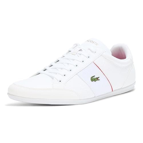 Image of Lacoste Men's Nivolor Sneaker, White & Red, 12 UK