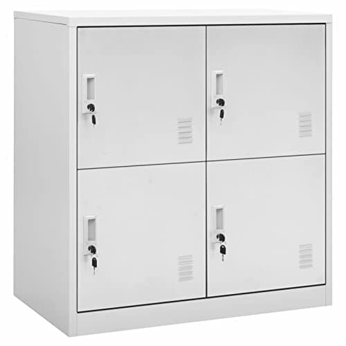 Image of ZEYUAN Locker Cabinet Light Grey 90x45x92.5 cm Steel,Employee Lockers,Metal Locker,Thin Storage Cabinet