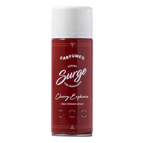 Image of Carfume Classic Cherry Euphoria Surge Can | Premium Ripe Cherries & Rich Fruit Fragrance | Luxury Red Unisex Car Air Freshener Spray - Odour Eliminator - UK Made Car Accessories