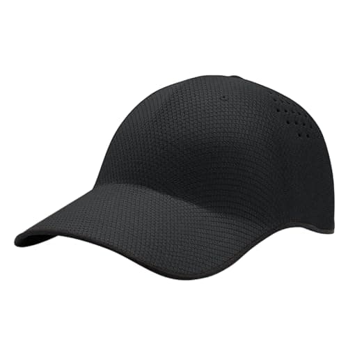 Image of Seamless Packable Lightweight Sports Baseball Cap | Ultra-Breathable Portable Quick-Dry Hat for Golf Fitness Outdoor Hiking Mountain Fishing Travel Sports Casual Black