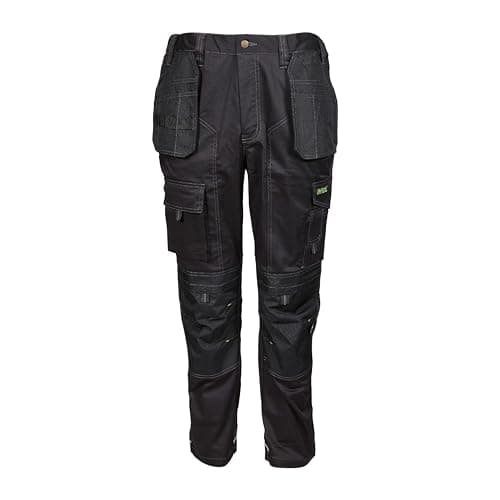 Image of Apache Work Trousers Mens | APKHT TWO | Black Mens Size 32W 33L UK | Holster and Knee Pad Pockets | Durable Materials | Regular Fit Mens Work Trousers