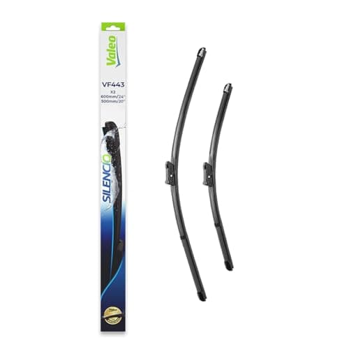 Image of VALEO Silencio Wiper - VF443 - Kit of High Performance, Superior Road Visibility, Easy Installation Original Flat Blades 600mm/500mm - Front - Set of 2 Wiper Blades - 574643