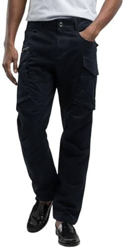 Image of Replay Joe Men's Cargo Trousers, 970 Dark Navy, 36 W/34 L