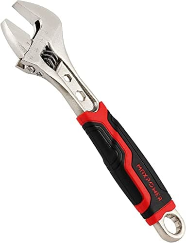 Image of MAXPOWER 8"/200mm Adjustable Wrench with Soft Grip Handle, Extra Wide Adjustable Spanner Wrench with MAX Opening Capacity 30mm