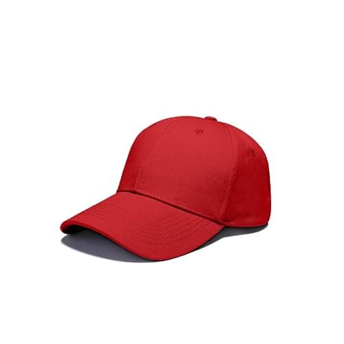 Image of IQONEQ Baseball Caps for Men and Women, Adjustable Fit, 23 Colors (UK, Alpha, One Size, Red)