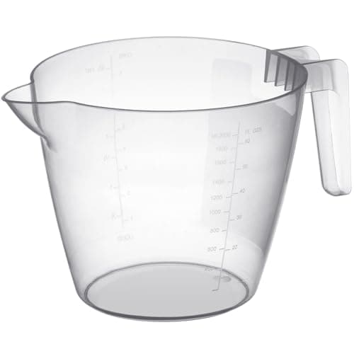 Image of Hardys Plastic Measuring Jug, 2 Litre - 2000ml Large, Clear Kitchen Measuring Jug with Strong Handle & Easy-Pour Spout - Measuring Cup, Ml, Fl Oz, Pint Markings
