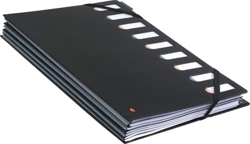 Image of Exacompta - Ref 55334E - Exactive - Harmonika Expanding Spine Multipart File - 245 x 320mm in Size, Suitable for A4 Sized Documents, 9 Tabbed Sections, PP Cover - Black