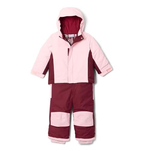 Image of Columbia Youth Toddler Buga 3 Set, Snowsuit Ski Jacket and Pants Set, Satin Pink/Rich Wine, 3T