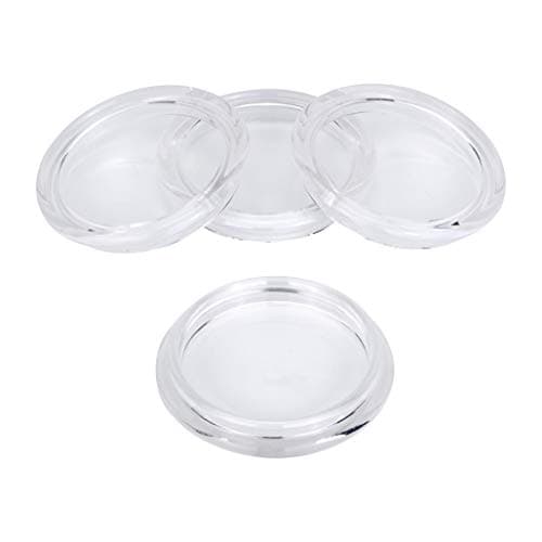 Image of Set of 4 - Castor Cups (Caster Cups) – Floor Protection - Suitable for upto 55mm Wheel Diameter (Furniture, Appliances, etc) - Clear Colour