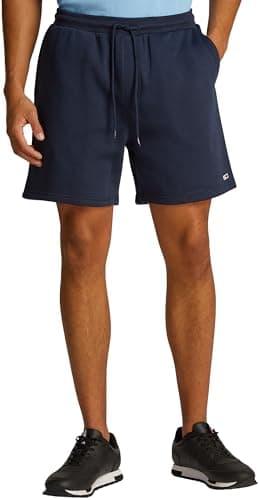 Image of TOMMY JEANS Men’s Flag Beach Sweat Shorts with Drawstring, Blue (Dark Night Navy), M