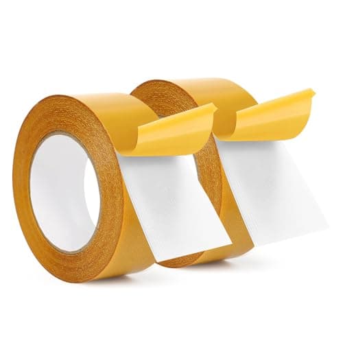 Image of Karrma Ltd. Double Sided Carpet Tape 48 x 8mm Heavy Duty Permanent Fix for Carpet, Vinyl Flooring, Cork Tiles, Rugs Strong Adhesive Anti-Slip, Indoor & Outdoor Use - Pack of 2