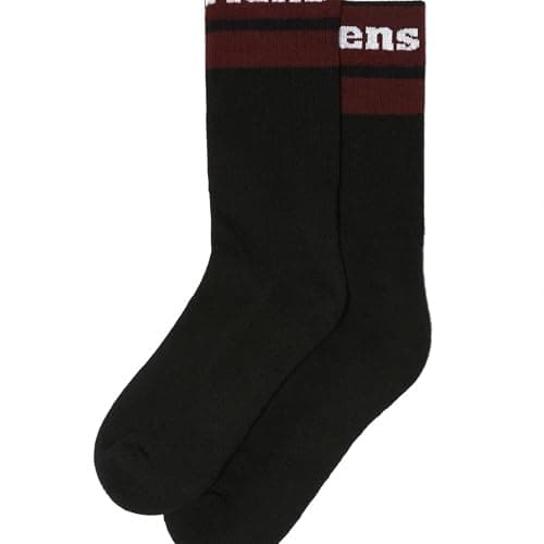 Image of Dr. Martens Unisex Double Doc Sock, Black+cherry Red+white Organic Cotton Blend, Small-Medium