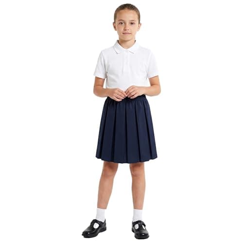 Image of RASH ACCESSORIES School Uniform Skirt Girls Back to School UK Box Pleated Round Elasticated Waist Skirt Age 2-16 Years Navy