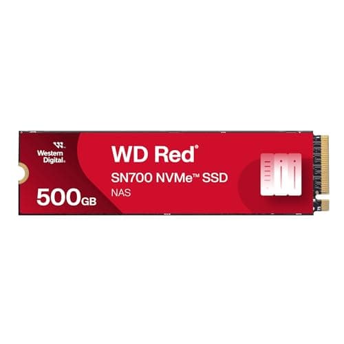 Image of WD Red SN700 500GB NVMe SSD for NAS devices, with robust system responsiveness and exceptional I/O performance
