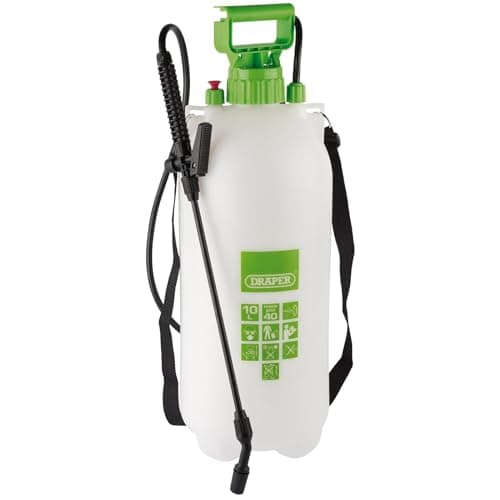 Image of Draper Trolley Pressure Sprayer 10L | EPDM Pump Garden Sprayer | Weed Killer Sprayer Pump | Pesticides, Insecticides, Fungicides | 82469, Green