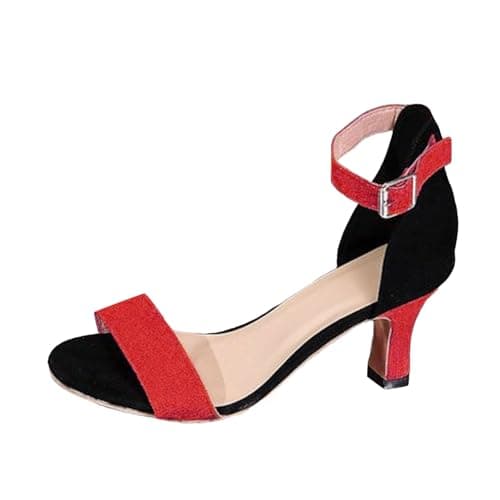 Image of 2026 Office Women High Heels Crisscross Ankle Toe Slingback Stilettos Block Heel Faux Leather Interview Date Night Patent Court Shoes Mid Commute Smart (23)