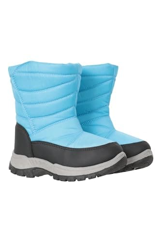 Image of Mountain Warehouse Caribou Junior Kids Snow Boots - Snowproof, Fleece Lining, Warm, Insulated, High Traction Sole - Ideal For Bright Blue Kids Shoe Size 6