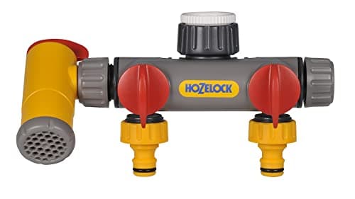 Image of HOZELOCK - Multi-Tap Connector 3-Way Flowmax Watering : Create 3 Circuits on a Single Tap, Independent Flow Valve for Each Outlet, 1 Convenient Flowmax Filling Outlet [2250 0000]