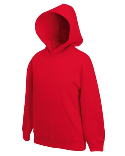 Image of Fruit Of The Loom Kids Childrens Hoodie Hooded Sweatshirt Red 12-13 Years