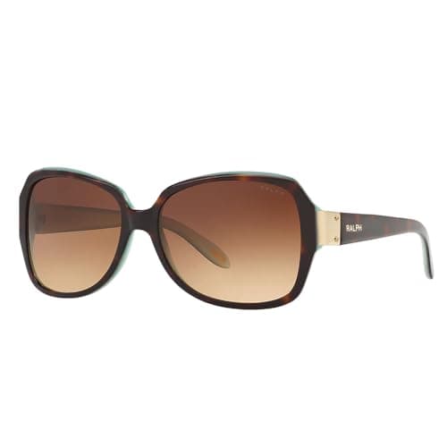 Image of Ralph by Ralph Lauren Women's 0RA51381/13 Sunglasses, Tortoise/Turquoise/Browngradient, 58