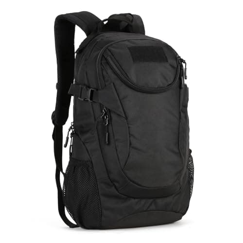 Image of HUNTVP Tactical Backpack Mens 25L Military Backpacks Rucksack for Men Army Rucking Back Pack Black School Bag Small Daypack Bag for Women Mens Hiking Travelling Cycling Trekking Gym Camping Work Gift