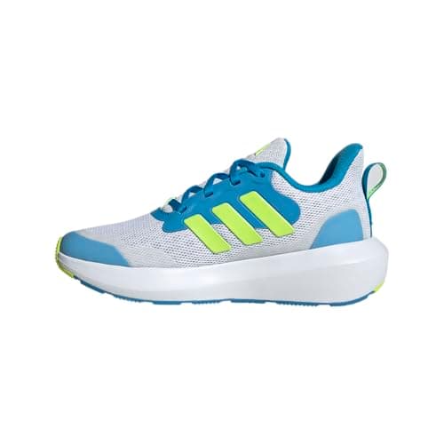 Image of adidas Unisex Fortarun 2.0 Shoes Kids Running Shoes, Grey Dotted Lemon Bright Solar Blue, 4.5 UK