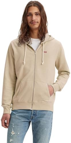 Image of Levi's Men's Hoodie Original in Cotton with Hood, Beige (Woodrose), L