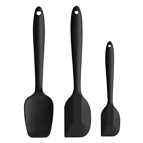 Image of iNeibo Heat Resistant Silicone Spatulas, Non Stick Coating with Steel core, Cake Cream Butter Spatula Mixing Batter Scraper Brush Silicone Baking Tools(3PCS)