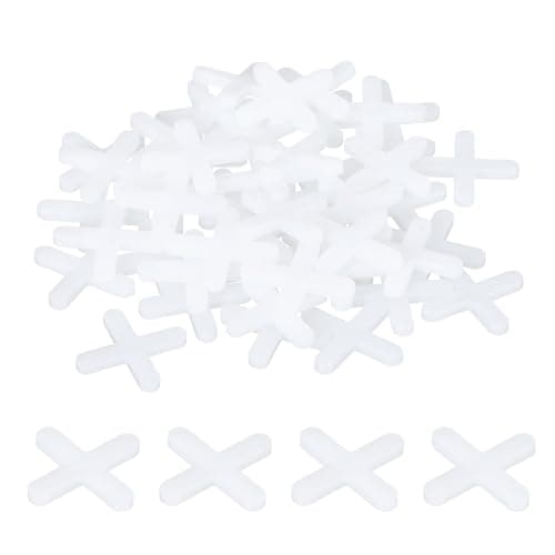 Image of sourcing map 300Pcs Tile Spacers 4mm 5/32" Wall Floor Tile Plastic Cross Spacer for Ceramic Tile Installation, White