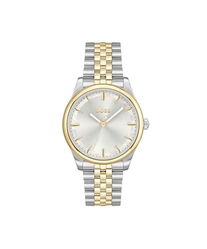 Image of BOSS Three Hand Quartz Movement Watch for Women Graceful Collection with Two-Tone Stainless Steel Bracelet - 1502779