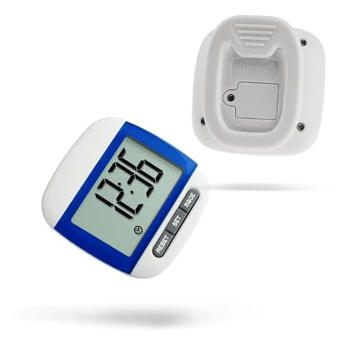 Image of Simple Pedometer for Seniors,Easy-to-Use Walking Step Counter for Walking & Fitness,Clip On Pedometer,Pocket Step Tracker with Distance & Calorie Counter,Durable Pedo-meter Step Counter Clip On,Blue