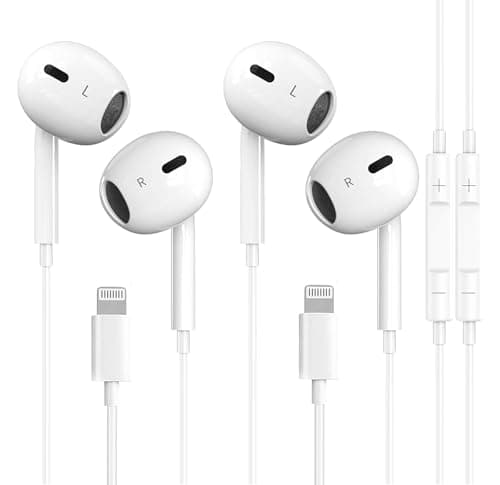 Image of APPLE MFi Certified 2 Pack iPhone Wired Earbuds Earphones, In Ear Lightning Headphones Compatible with iPhone 14/13/12/11/8/7/X/Pro/Pro Max iPad