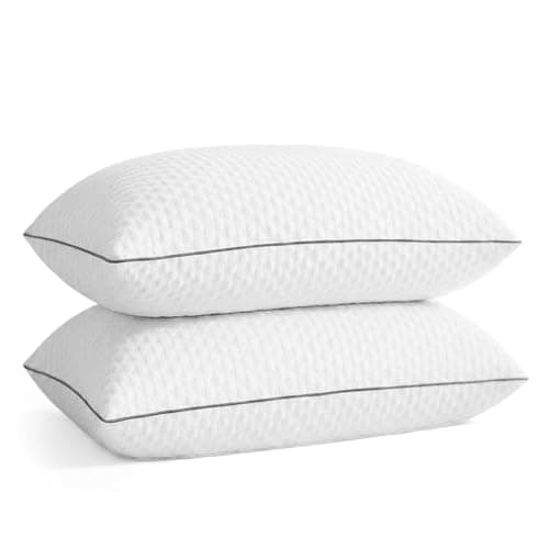 Image of ZZZMRH Shredded Memory Foam Pillows 2 Pack for Neck and Shoulder Pain Relief, Side Sleeper Pillows Neck Support – Hypoallergenic Medium Firm, Luxury Bed Pillows 50x70cm
