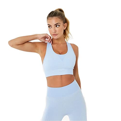Image of USA Pro Womens Seamless Wide Strapped Low Impact Sports Bra Brunera Blue 16 (XL)