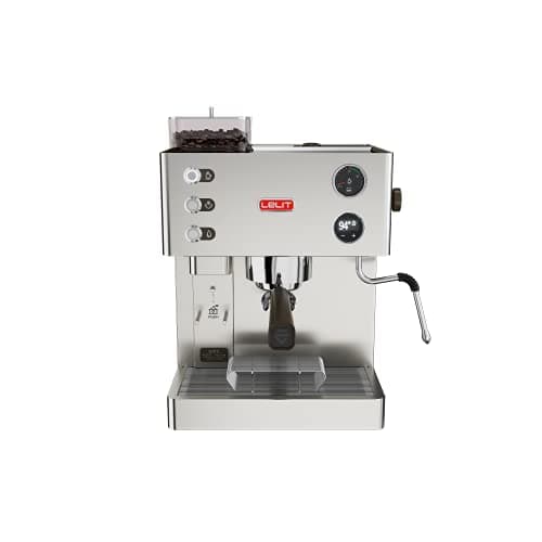 Image of Lelit Kate PL82T-2G82, prosumer coffee machine with built-in grinder and LCC to to manage all parameters