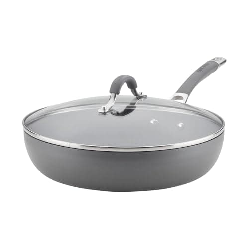 Image of Circulon Radiance Deep Hard Anodized Nonstick Frying Pan/Skillet with Lid - 12 Inch, Gray