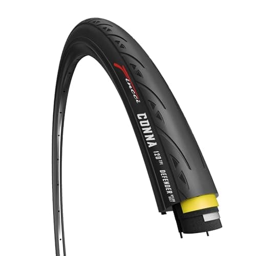 Image of Fincci Racing Bike Tyre 700c x 25c - Conna Foldable Slick Tire 28 inch 25-622 with 1mm Nylon Protection 120 TPI for Folding, Race, Gravel, Hybrid, Carrera, Road and Touring Bicycles