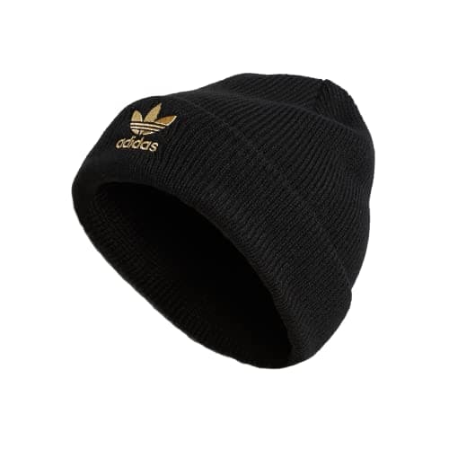 Image of adidas Originals Women's Trefoil Beanie, Black/Gold Metallic, One Size