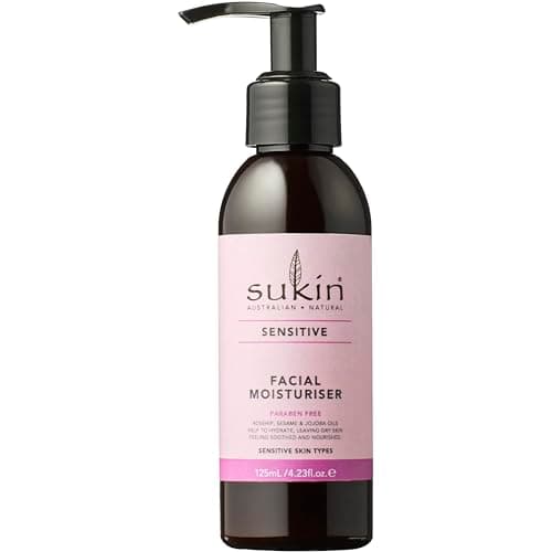 Image of Sukin Sensitive Facial Moisturiser 125ml - with essential oils; cruelty free & vegan friendly -fast-absorbing to reduce the likelihood of a reaction for dry skin.
