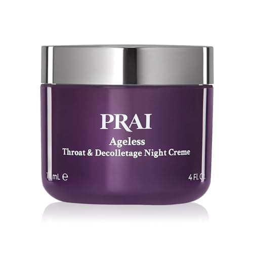 Image of PRAI Ageless Throat & Decolletage Night Creme 118ml - Moisturising & Hydrating Formula, Two Types of Retinol - Brightens & Firms Skin - Anti-Ageing, Anti-Wrinkle Cream - Overnight Recovery Skincare